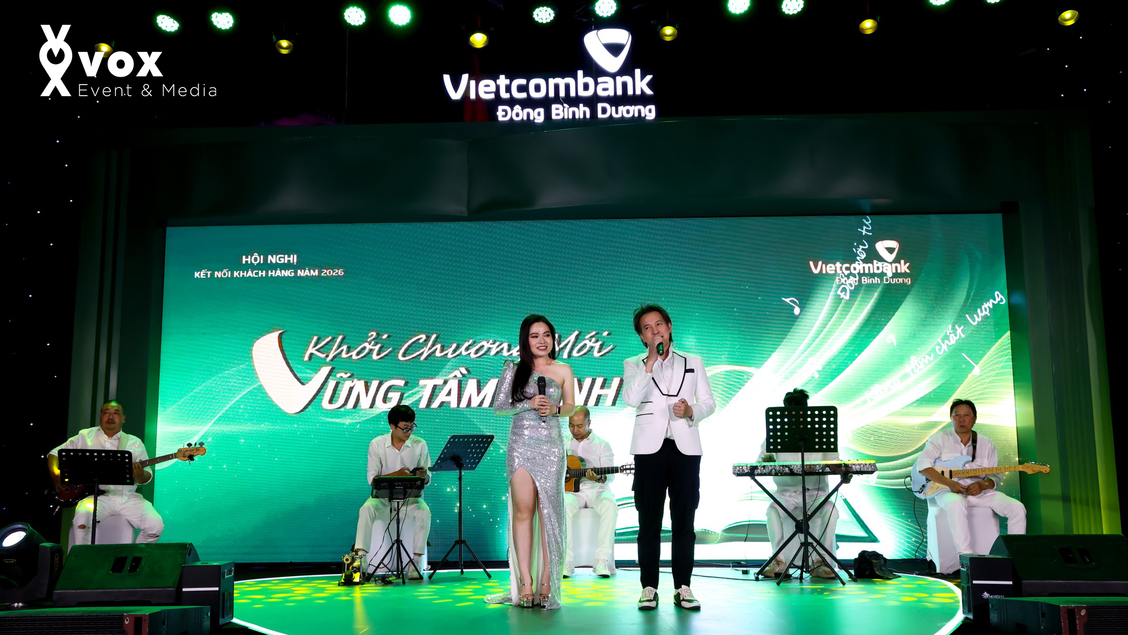 Vietcombank Binh Duong corporate year-end party event production by VOX Event Media
