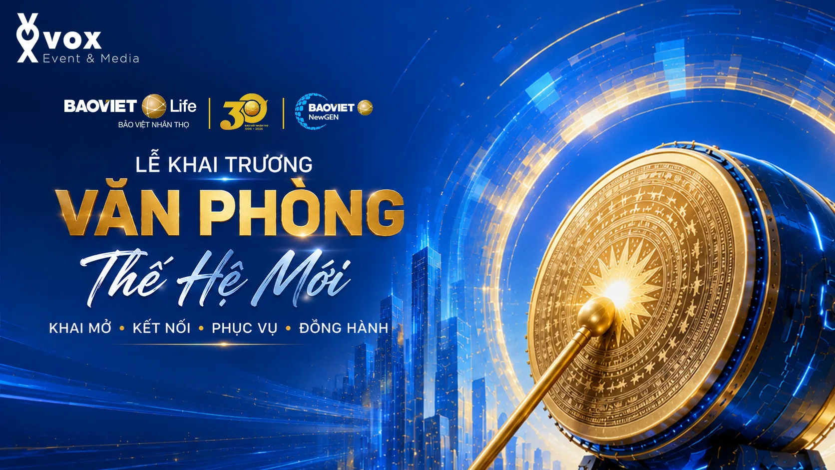 Bao Viet Newgen — key visual khai trương văn phòng thế hệ mới