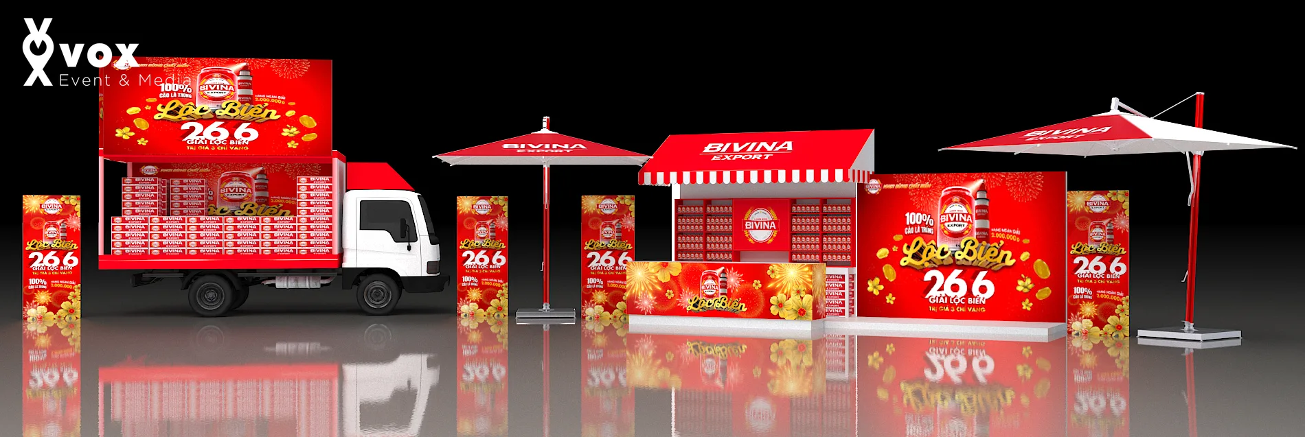Bivina – activation truck wrap và sampling booth POSM