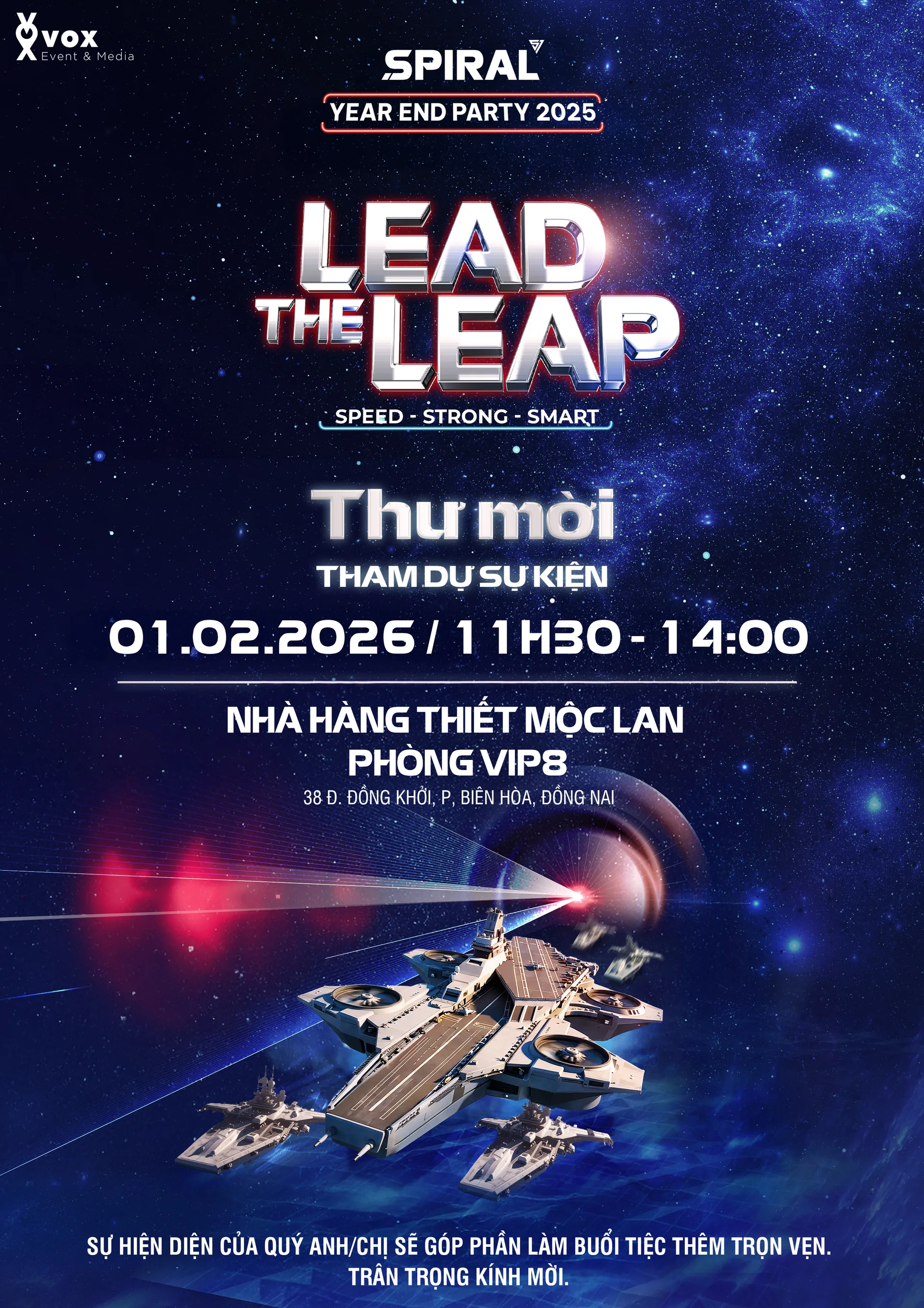 Spiral Kick Off Party 2026 — key visual Lead The Leap, hình ảnh tốc độ và bứt phá